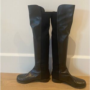Stuart Weitzman Over the knee pull on leather boots